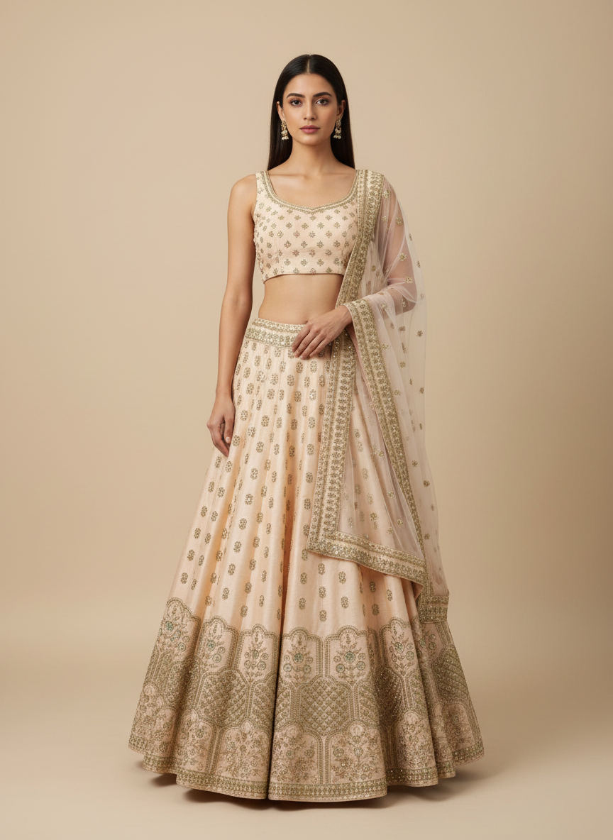 LEHENGAS-DUPION-SEMI STITCHED-KAF 154/M 9
